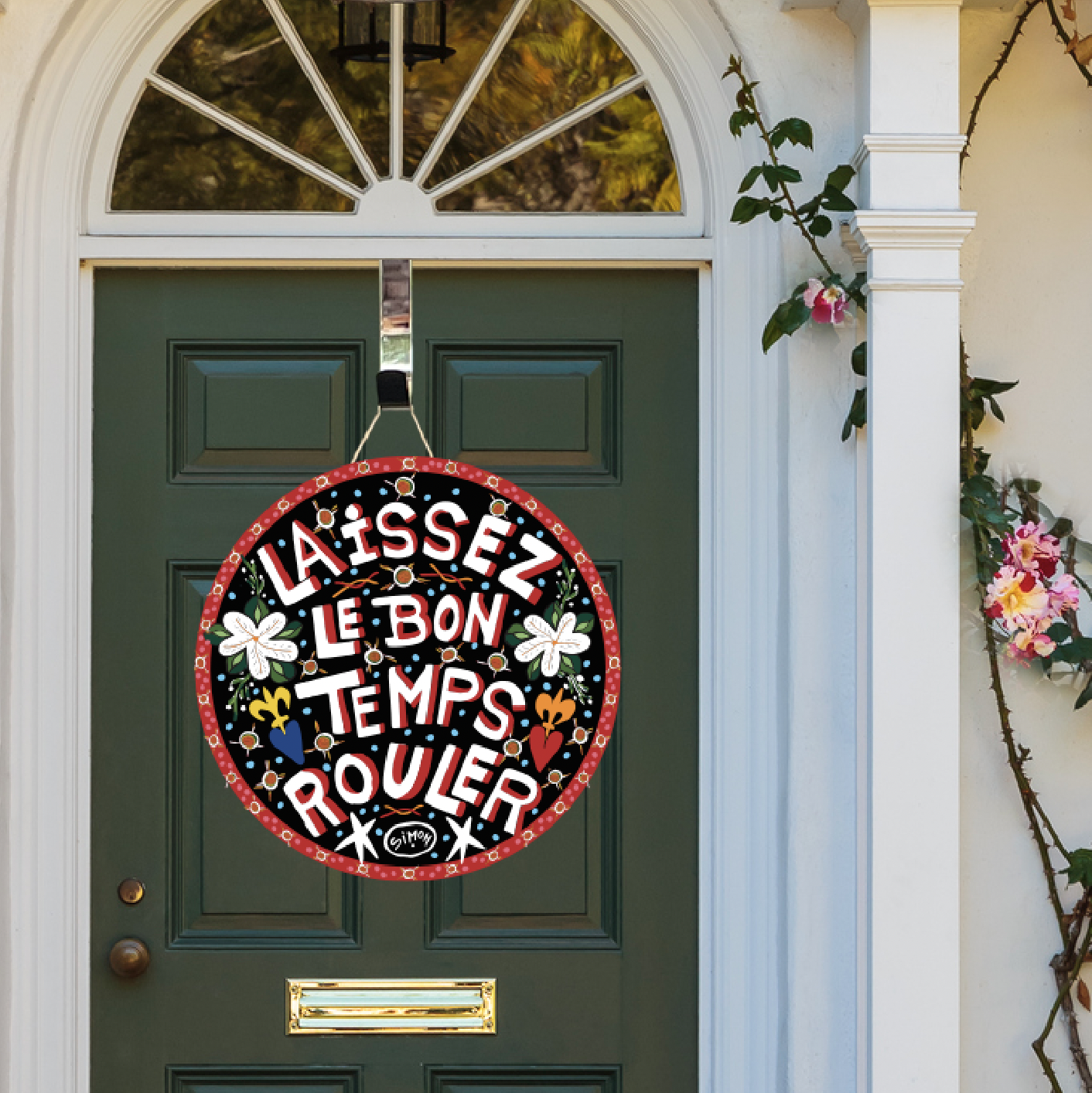 Laissez Le Bon Temp Rouler Door Hanger — %